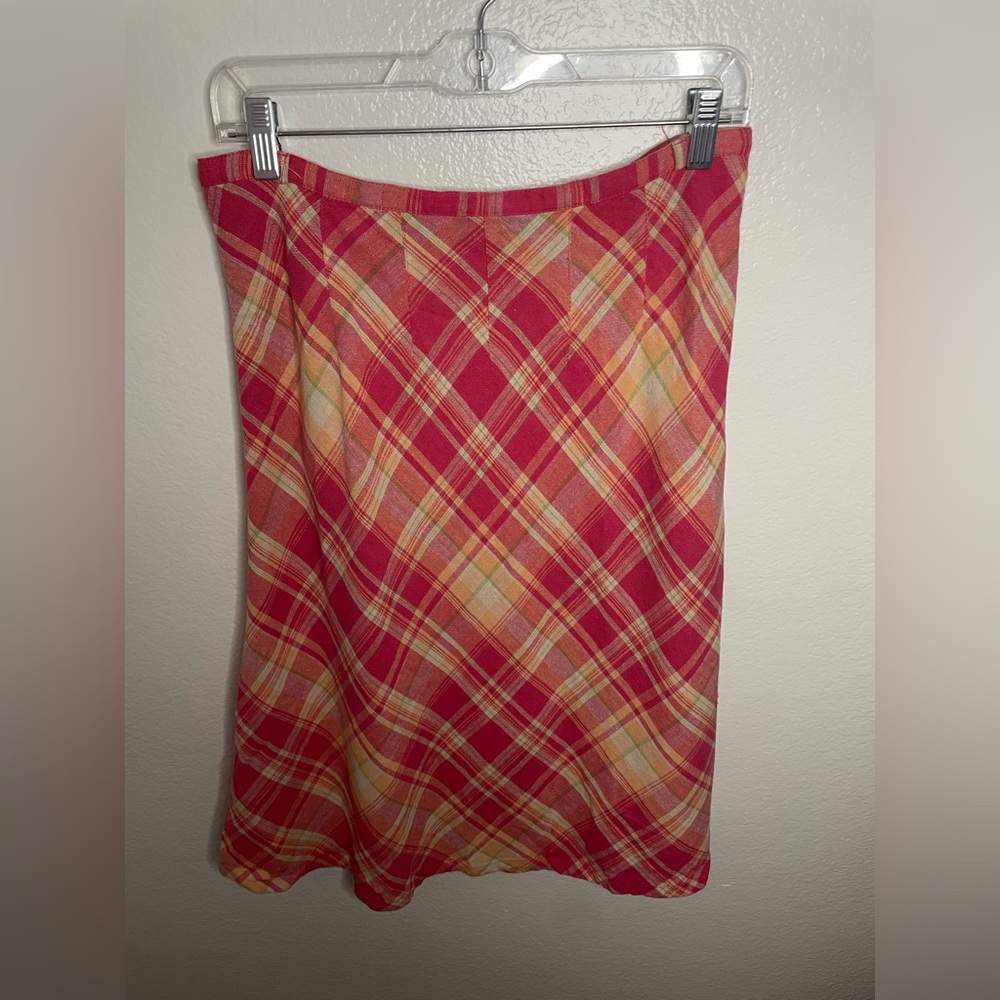 Karen Scott Vintage Skirt Size 8 Midi Plaid Academia Cottagecore Cabincore
